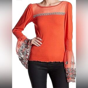 Free People bell sleeve top